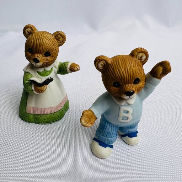 Lot 9 Homco Porcelain Family Bears Vintage Mama Papa 1406 1413 1444 1450 1462 - Picture 9 of 12